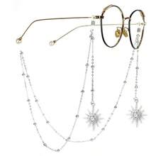 1 chiếc mặt dây chuyền hình bầu trời sao đính đá lấp lánh, kèm dây đeo kính - Chống trượt, thiết kế thời trang, phù hợp cho cả nam và nữ. - Phong cách thông thường - Xem 1