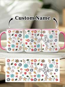 1pc 11oz/15oz Custom Mother's Day Name Mug, Personalized Coffee Cup With Printed Name. The Wrap-Around Pattern On The Mug Can Be Customized With Up To 8 Children Holding Their Mother's Hand. This Mother-Themed Mug With Floral Elements Is An Ideal Gift For Mom And A Unique, Thoughtful Present - 款式4 - 查看 59