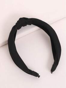 Solid Color Headband, Suitable For Daily Wear, Festival, Party - Black - View 3