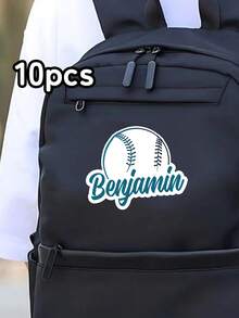 5/10/25pc Custom Text Baseball Name Stickers – Personalized Baseball Themed Waterproof Stickers With Custom Name & Color Options | Fun Sports Gift For Baseball Fans, Teams, And Sports Fans | Water Bottle & Gear Decor - Multicolor - View 10
