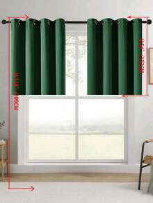 1pc/2pcs Solid Blackout Curtain Shades - Summer Home Decoration Thermal Insulated Grommet Blackout Draperies/Drapes For Bedroom, Living Room, Kitchen, Study, Office - Dark Green - View 33