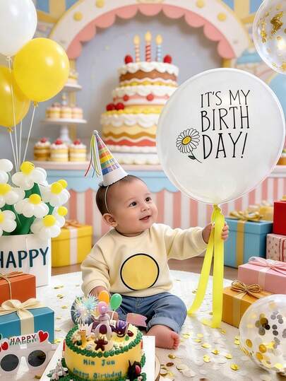 Bộ 1/2/3 quả bóng bay latex màu trắng hình hoa cúc, kích thước 24 inch, dùng để trang trí tiệc sinh nhật cho bé và trẻ em, làm đạo cụ chụp ảnh và trang trí địa điểm, phù hợp cho các bữa tiệc cho bé, tiệc mừng bé chào đời và các bữa tiệc theo chủ đề em bé.