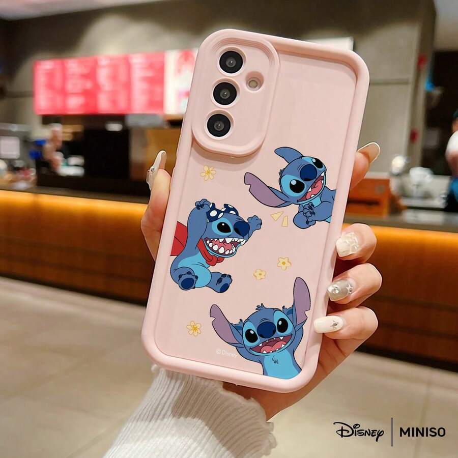 MINISO Disney Stitch Multifaceted TPU Phone Case, Superhero And Happy Designs Suitable For Samsung S26 Ultra/S26 Edge/S26 Plus/S26/S25 Ultra/S25 Plus/S25/S25FE/S25Edge/S24Ultra/S24Plus/S24/S24FE/S23FE/S23Ultra/S23Plus/S23/S22Ultra/S22Plus/S22/S21Ultra/S21Plus/S21/A15/A16/A17/A23/A24/A25/A26/A33/A34/A35/A36/A52/A53/A54/A55/A56/A71/A72/A73, Christmas Gift For Girlfriend - Pink - View 1