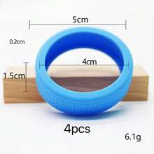 4/8 Pieces Of Silicone Luggage Wheel Protection Cover, Quiet Shock-Absorbing Wheel Cover, Sports Travel Accessories - Easy To Install And Clean (Diameter 5cm) - 藍色 - 查看 9