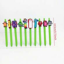1pc/6pcs/12pcs/18pcs Cute Digit Building Block Ballpoint Pen, Black Quick-Drying Ink, Suitable For School, Home, Office, Classroom Rewards, Student Gifts - Multi-colored Building Block Pen - View 4