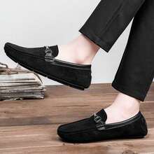 男士套脚乐福鞋、男士莫卡辛鞋、耐穿防滑驾驶鞋、男士休闲鞋，品质卓越 - 黑色 - 查看 3