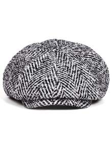 Herringbone Tweed Newsboy Cap | Vintage Flat Cap For Men | Retro British Style Hat,Summer,Beach,Holiday - A - View 4