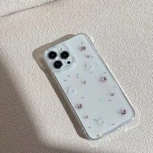 Apple Luxury Pink 3D Butterfly Diamond Phone Case, For IPhone 16/15/14/13/12/11 Pro Max Plus, Lens Protection, Epoxy Glitter Clear Soft Case, Waterproof Shockproof Drop-Proof Scratch-Resistant - Butterfly - View 5