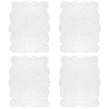 kilofly Handmade Crochet Cotton Lace Table Placemats Doilies Value Pack [Set of 4] White - Blanco - Ver 1