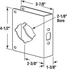 Prime-Line MP9454 Lock And Door Reinforcer, 1-3_8 In X 2-1_8 In, Stainless Steel, Natural Finish (Single Pack) - White - View 2