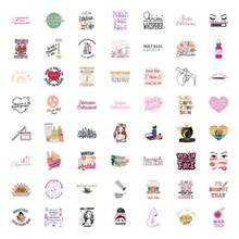 60 miếng dán chủ đề thẩm mỹ, dùng để trang trí sổ lưu niệm, nhật ký, máy tính xách tay, cản xe, ván trượt, bình nước, máy tính, điện thoại, thiệp chúc mừng, album ảnh, đồ nội thất. - Xem 4