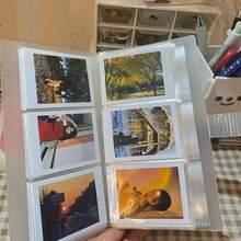 Album photo portable transparent givré de 120/240 pages - Livre de stockage grande capacité, peut stocker des billets de cinéma, des cartes postales, des cartes bancaires et des pièces d'identité, livre de rangement de petites cartes de 3 pouces, livre de cartes de visite, indispensable pour la rentrée scolaire, fournitures scolaires essentielles - Photo album - Voir 12