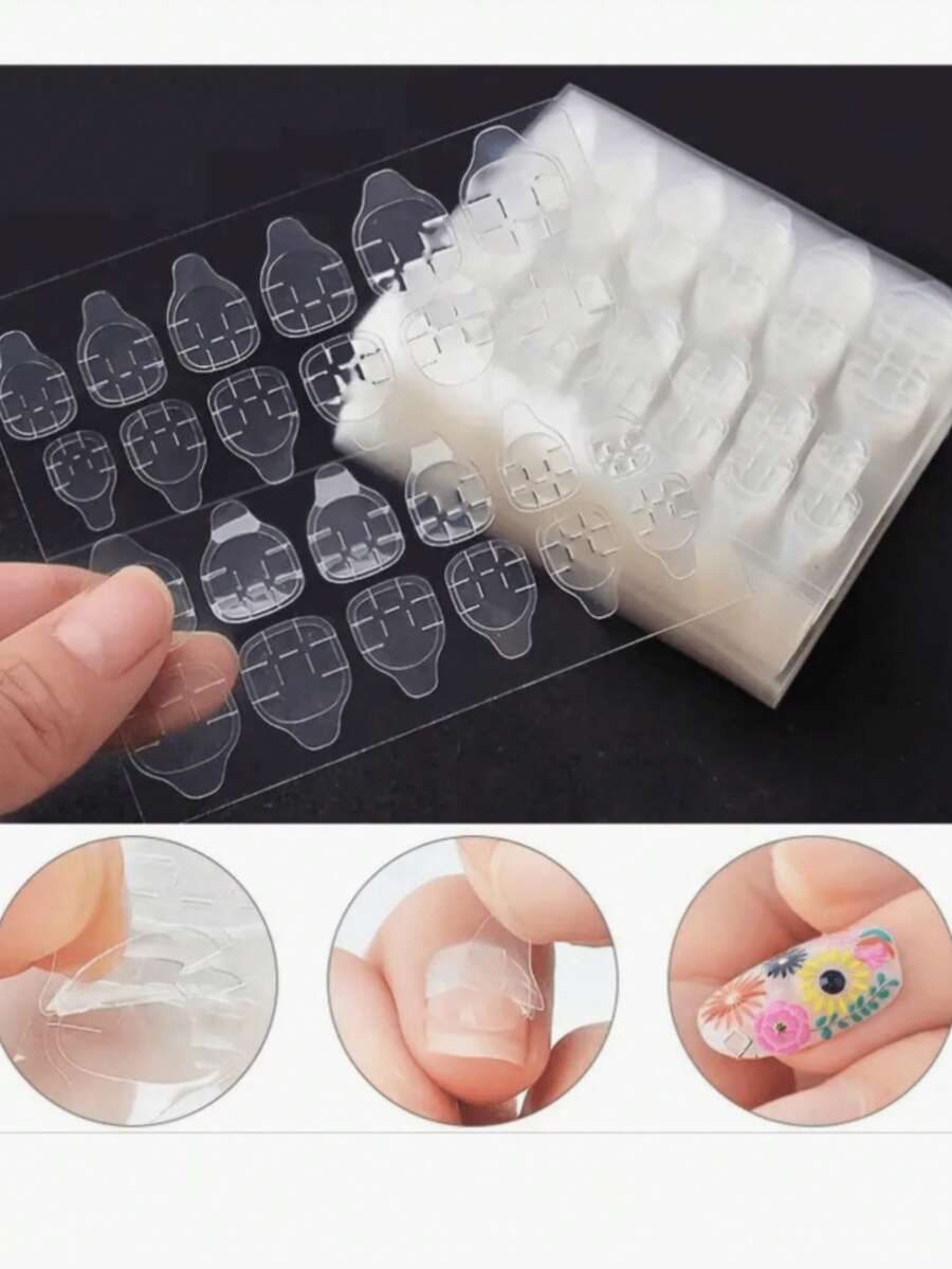 50 miếng/1200 miếng dán móng tay siêu dính, dạng gel thạch, mỏng, chống thấm nước. - Trong sáng - Xem 1