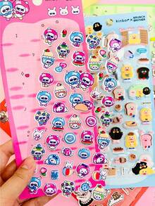 3D Stickers | Suitable For Smartphones, Bears, Fashionable Cups, Cameras, Etc. These Adorable Cartoon-Style Stickers Feature A "Reversible Magic" Shimmering Design, Sweet And Cute. Includes Children's Handbook, Decorative Materials, Small Designs, And Waterproof. - Multicolor - View 9