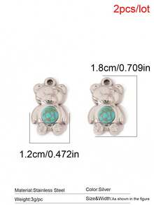 2pcs Stainless Steel Cute Bear Pendant Findings Fashion 18K Gold Plated Charms For DIY Jewelry Making Supplies Accessories - Pendants - View 28