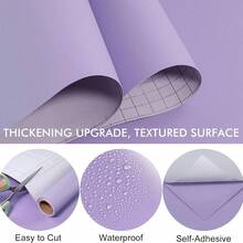1 rolă de tapet autoadeziv minimalist, culoare solidă, PVC mat, impermeabil, îngroșat, pentru dormitor, living, casă, decorare magazin, perete, dulap, blat, reînnoire mobilier, 40cm * 100/300/500cm - Violet - Vizualizare 11