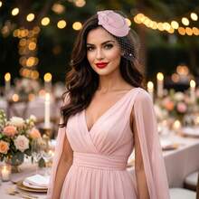Fascinator Hat For Women Veil Fascinators Tea Party Wedding Retro Pillbox Hats For Cocktail Dresses Accessories - A - View 4