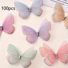 50/100 miếng vải trang trí bướm thủ công, bướm vải mini, miếng dán bướm trang trí 3D màu sáng với chi tiết sáng bóng, thích hợp cho đồ thủ công tự làm, quần áo, phụ kiện tóc, rèm cửa, trang trí bó hoa, đồ dùng làm đồ trang sức, đồ dùng nghệ thuật và thủ công, mẫu trang sức, đạo cụ chụp ảnh và trang trí nhà cửa, đồ trang trí bướm thích hợp cho trang trí tiệc, trang trí trong nhà hoặc sân, trang trí sân vườn, trang trí phòng, trang trí đám cưới, trang trí ngày lễ, phụ kiện trang trí bướm tinh tế - Nhiều màu - Xem 14
