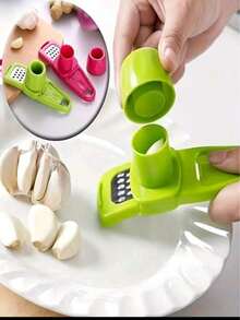1 pieza Prensa de ajo y rallador de jengibre de uso múltiple para la cocina - Multicolor - Ver 5