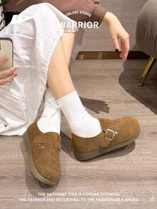 WARRIOR 1 Pair Women's Slip-On Athletic Style Casual Shoes, Personalized Niche Fashion Versatile Lightweight Non-Slip Outdoor Sports Low-Top Sneakers - Camel - View 9