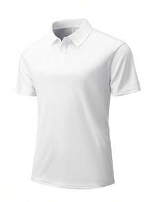 Áo Polo nam nhẹ, màu trơn, đa năng, thời trang, phù hợp cho chơi golf, chạy bộ, đi bộ, tụ họp và các dịp thể thao khác. - trắng - Xem 1