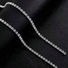 Dây chuyền dài 143cm đính pha lê lấp lánh (không có khóa càng cua, không có dây nối đuôi) - Dây chuyền dài-bạc - Xem 4