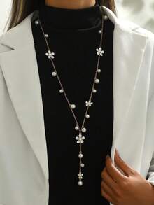 1 Piece Of European And American Retro Multi-Layer Imitation Pearl Necklace, Fashionable Long Necklace, Suitable For Women's Daily Wear With Spring And Summer Accessories And Pendants - Nhiều màu - Xem 1