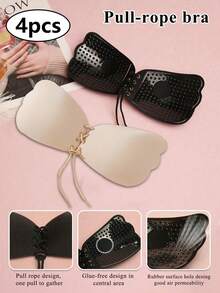 4pcs Butterfly Wing Adhesive Bra Invisible Strapless Push Up Backless Lift Bra For Wedding Dress - Multicolor - View 2