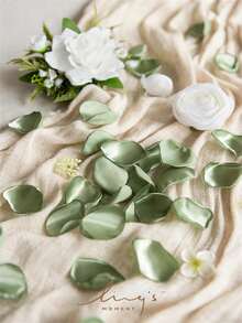 50/100/300/500/1000pcs Artificial Green Rose Petals, Suitable For Wedding Flower Girl Baskets, Aisle Toss, Banquet Table Decor, Party Confetti, Bridal Shower, Romantic Night Decoration - Bright Green Petals - View 5