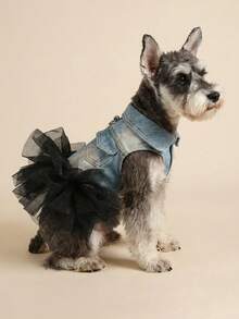 PETCIRCLE 1 bộ quần áo cho thú cưng, trang phục cho chó/mèo, kiểu dáng thời trang và dễ thương, váy voan lãng mạn dành cho chó nhỏ và chó con. - Nhiều màu - Xem 2