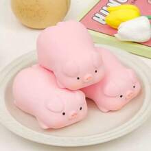 1 pieza Juguete suave y lindo para apretar - Cerdito/Cachorro/Conejo, Juguete de peluche antiestrés esponjoso, Accesorio decorativo de escritorio, Regalo para fiesta/cumpleaños/graduación, Juguete para exteriores, Regalo para días festivos - Multicolor - Ver 2
