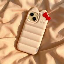 [Best Seller] Cute Korean New Design Down Jacket With 3D Ribbon And Cat Ears, TPU Soft Phone Case For IPhone 17/17 Pro/17 Pro Max/16/16 Plus/16 Pro/16 Pro Max/15/15 Plus/15 Pro/15 Pro Max/14/14 Plus/14 Pro/4 Pro Max/13/13 Pro/13 Pro Max/12 Pro Max. Gorgeous, Luxurious Feel, Waterproof, Shockproof, Drop-Proof, And Scratch-Resistant. A Perfect Gift For Your Girlfriend. - trắng - Xem 4