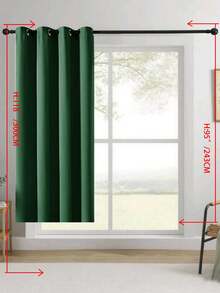 1pc/2pcs Solid Blackout Curtain Shades - Summer Home Decoration Thermal Insulated Grommet Blackout Draperies/Drapes For Bedroom, Living Room, Kitchen, Study, Office - Dark Green - View 45