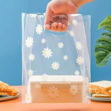 50 túi đựng thực phẩm họa tiết hoa cúc, túi đựng trái cây, salad, bánh ngọt mang đi, túi quà tặng có tay cầm. - túi tote - Xem 5