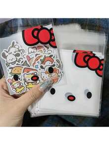 SANRIO 100个聚乙烯材质印花多用途DIY收纳袋，适用于包装糖果、礼品、圣诞礼物，精致完美 - 查看 8