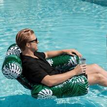 1/2pcs Inflatable Thickened Swimming Pool Float Bed, Unisex Inflatable Lounger And Pool Float, Made Of PVC+Oxford Cloth, Suitable For Swimming Pool, Lake, Beach And Backyard Party, Outdoor Water Fun, Summer Water Entertainment, Float Bed, Pool Inflatable, Beach Essentials, Pool Float - Multicolor - View 17
