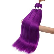1 paquete de 26 pulgadas de cabello sintético morado pre-estirado para trenzas de ganchillo, con textura gruesa - Popularidad - Ver 8