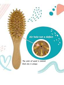 1pc Personalized Bamboo Hair Brush, Engraved Name, Anti-Static Hair Brush, Portable Hair Accessory, Wedding/Anniversary/Birthday Gift, Bridesmaid Gift, Unique Holiday/Party Souvenir, Multi-Functional, Decorative, Lettered Casual, Soft, Unique, Customized, Personalized, Ideal Gift For Her, Girlfriend, Wife, Boyfriend, Friend ,Forever Love - 多色的 - 查看 3
