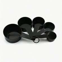 XXL Set (5/10 Pieces) Plastic Baking Cups And Measuring Spoons With Graduations; 10-Piece Set Of Black Plastic Measuring Cups And Measuring Spoons With Graduations. - Multicolor - View 5