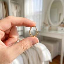 Asymmetrical Round Gold Stainless Steel Earrings, Summer Beach Vacation Bikini Accessories, Pair With Beautiful Clothes, Dresses, White T-Shirts, Sexy Jeans, Tight Tops - Versatile Retro INS Style Earrings, Fashionable Daily Wear Suitable For Holidays And Parties - Multicolor - View 7