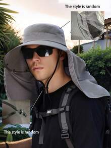 1/2/5pcs Men's Summer Detachable Shawl Outdoor Quick-Dry Waterproof Bucket Hat, Sun Protection Hat For Fishing, Hiking, Hunting, Breathable,Beach,Holiday - A - View 16