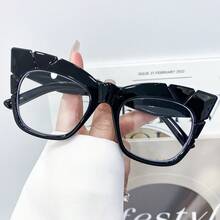 New Cat-Eye Fashionable Versatile Glasses| Candy Color Combinations, Suitable For Both Men And Women For Everyday Casual Wear And Decoration, Full-Frame Lenses With Gold Hinges. - 黑色的 - 查看 10
