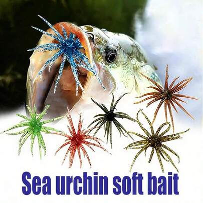 1pcs Floating Sea Urchin Soft Bait Lifelike Swimbait With Glitter Scales Pull-Resistant Saltwater/Freshwater Lure For Bass/Pike
