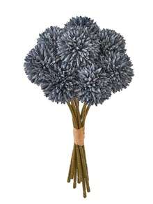 8/16pcs Artificial Chrysanthemum Ball Flowers Dandelion Hydrangea Arrangement Bouquet Present Friends Bridal Wedding Bouquet Decor Home Office Coffee House Party Wedding Decoration - 霧霾藍 - 查看 9