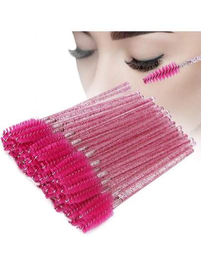 100支一次性睫毛眉刷 - 柔软尼龙刷毛，符合人体工学设计，可精准塑形，专业化妆工具，适用于家庭和沙龙，高品质刷毛，易于使用，上妆顺滑，美容配件，化妆爱好者必备，沙龙级产品