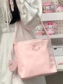 SANRIO 新款Hello Kitty女士手提包，学生单肩水桶包，精致托特包，时尚百搭休闲托特包，适合女生日常通勤 - 彩色 - 查看 2