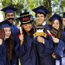 22 Pcs 2026 Graduation Photo Booth Props Kit Large Frame Congrats Class Of 2026 Signs For Party Favors Decor - Vàng đen - Xem 6