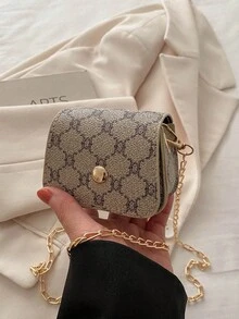 1件装女士时尚通勤撞色单肩包，便携多功能迷你奢华斜挎零钱包，适合约会、外出、购物，女士钱包迷你钱包小钱包可爱零钱包旅行必备夏季格纹 - 卡其色 - 查看 8