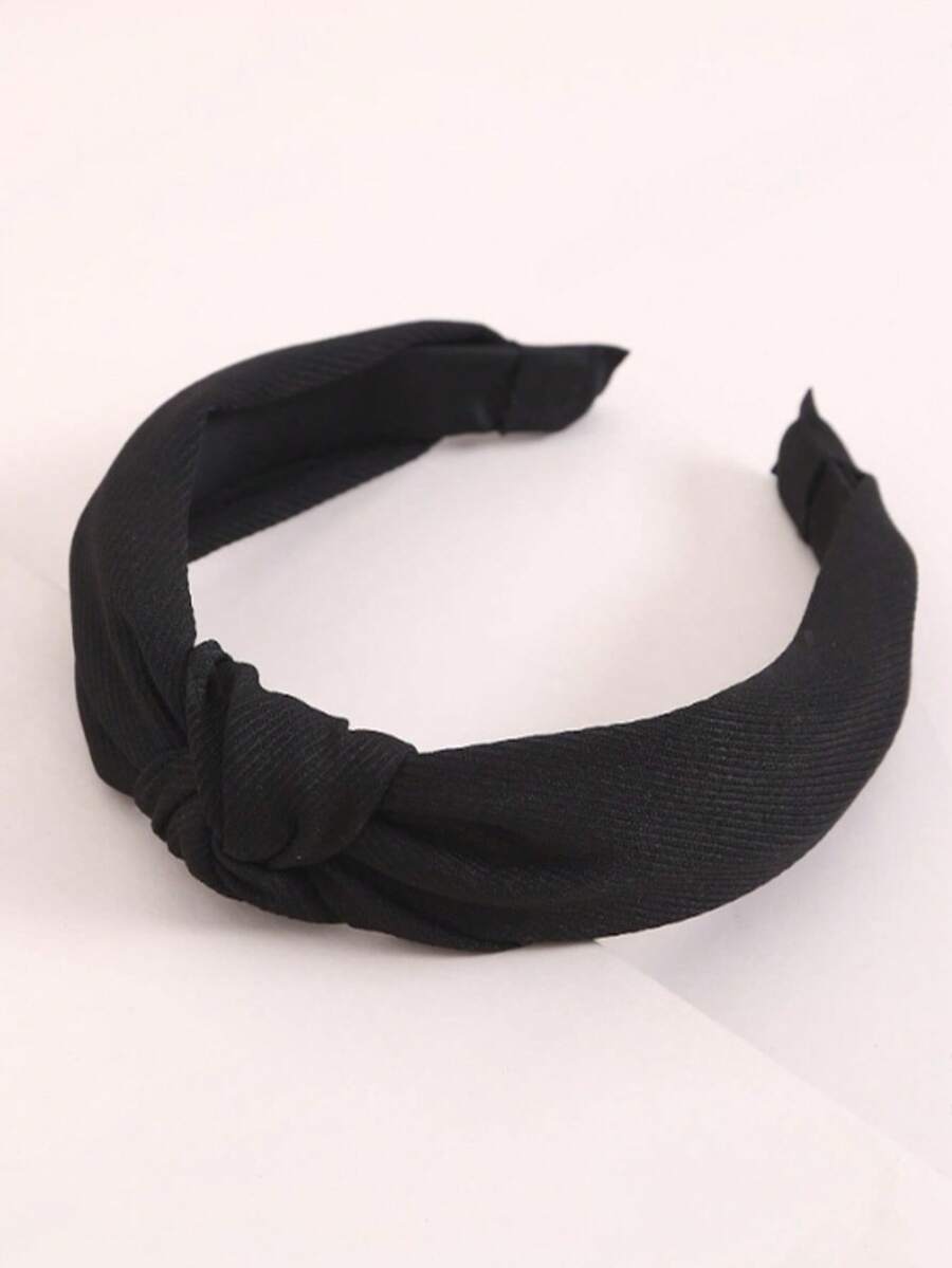 Solid Color Headband, Suitable For Daily Wear, Festival, Party - Black - View 1