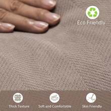 1 vỏ gối trang trí bằng vải chenille họa tiết xương cá (không bao gồm ruột gối), phong cách trang trí nhà nông thôn, màu trơn, phù hợp cho phòng ngủ, ban công, phòng khách, phòng ăn, ghế sofa gia đình, gối ngủ. - Màu Khaki - Xem 4